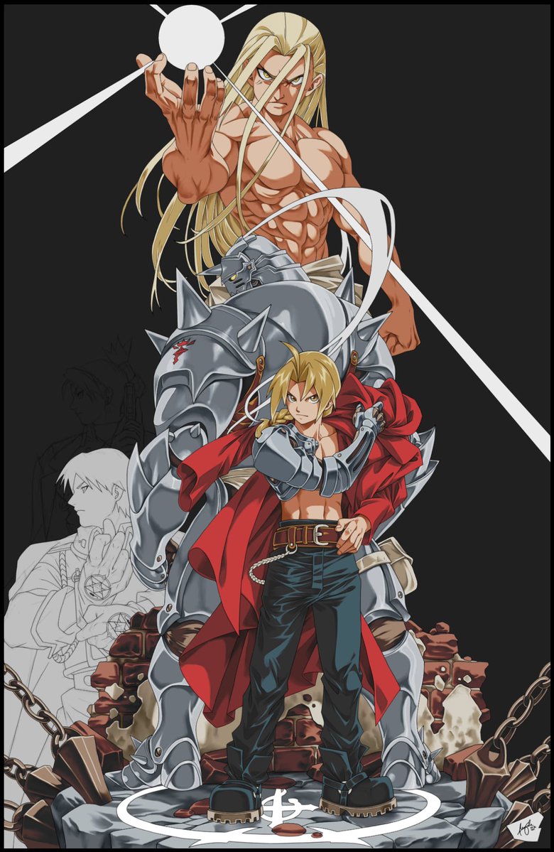 wizyakuza_art's tweet photo. Day 4 of work on my first ever Fullmetal Alchemist compilation piece! ⚙️🔥

I’ve wanted to make a Fullmetal Alchemist piece in my compilation style for a long time, excited to see this one take shape.

Every character is hand-drawn and brought together one at a time — no AI used. https://t.co/zFyoqqPUl8