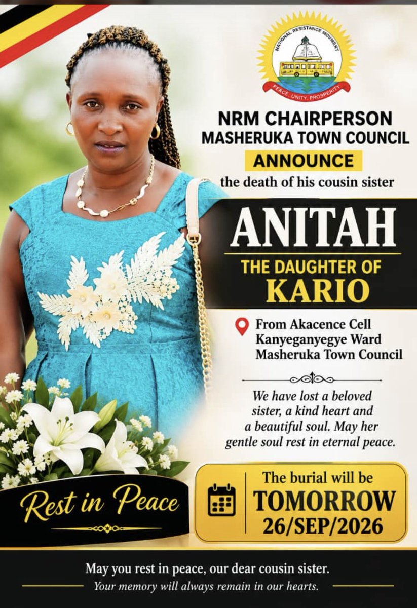 FERDINANDIUS's tweet photo. Last night my cousin sister was murdered in cold blood near my home in Masheruka by unknown assailants at 9pm. She came running to our house but efforts to save her life came to nothing as she was deeply wounded in the heart. What is life? @PoliceUg https://t.co/WUFTCHhXyB