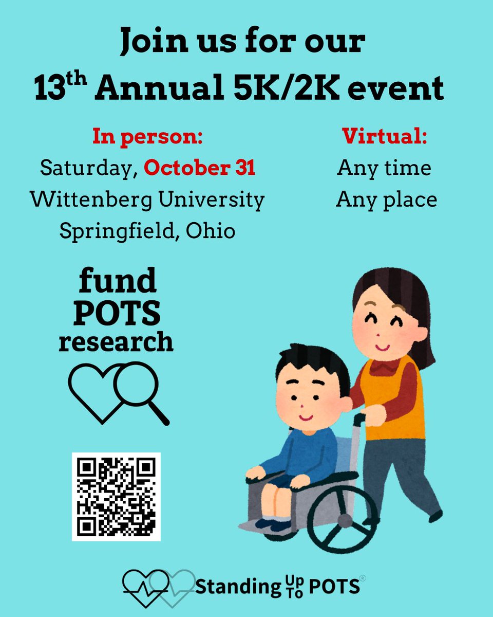 POTSActivist's tweet photo. Register today for the 13th Annual #SUTP 5K/2K! #POTS families join together to support one another and fundraise for POTS #research to improve quality of life. Cost is $30 for adults and $20 for those 22 and under and includes a tshirt. https://t.co/EVWFy9G58K #SUTP5K https://t.co/z3AK9KduER