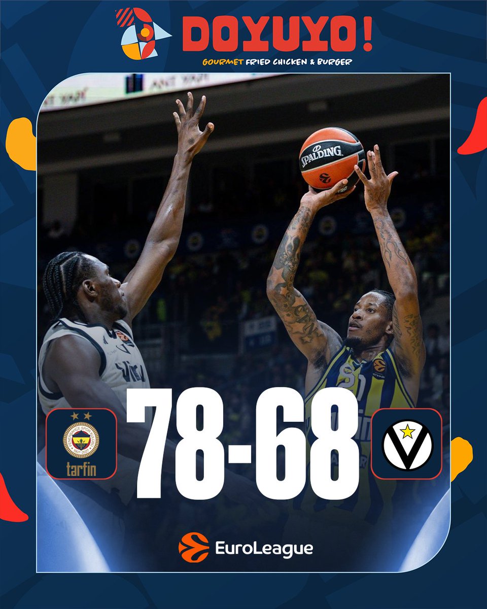 ssporttr's tweet photo. FENERBAHÇE TARFİN EUROLEAGUE'E GALİBİYETLE BAŞLADI! 🤩🏀

Sarı-lacivertliler, Virtus Bologna'yı 78-68 mağlup ederek 2026-2027 sezonunu galibiyetle açtı! 🟡🔵
@doyuyotr 

Herkes #BasketbolaDOYUYO! #işbirliği https://t.co/U9YFNdtTLf