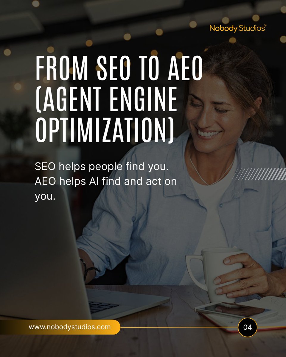 NobodyCrowd's tweet photo. Search helped us find information. AI agents are built to act on it. When software executes tasks directly without clicking through search results, business models change overnight. SEO is becoming AEO. Don't just optimize to be found, optimize for AI to take action. #NS https://t.co/24GUdOM12P
