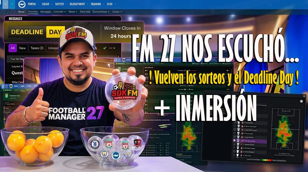 FmSudakas's tweet photo. 🚨FM27 NOS ESCUCHÓ | + INMERSIÓN🚨

Sorteos, deadline day y mucho más ➕

¿Era esto lo que necesitábamos para volver a engancharnos?

También vemos los requisitos que necesitas para echarlo a a correr

Recuperamos el FM ??

https://t.co/Qd9J2nZCvx https://t.co/knaz0QwRpC