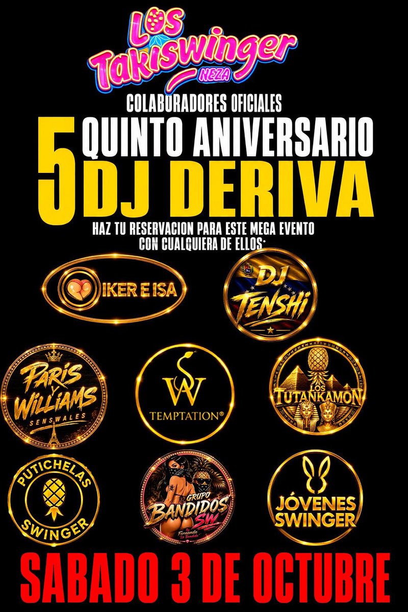Fer_LaBandida's tweet photo. 🔥 Este 3 de octubre la fiesta se vive en grande. 🔥
🎉 Celebremos juntos el 5° Aniversario de DJ Deriva en una noche llena de música, shows, invitados y un ambiente de otro nivel.
⚠️ Accesos limitados y reservación obligatoria. 📲 Reserva conmigo: Fer "La Bandida" por MD. 🔥 https://t.co/jQZgb1omnR