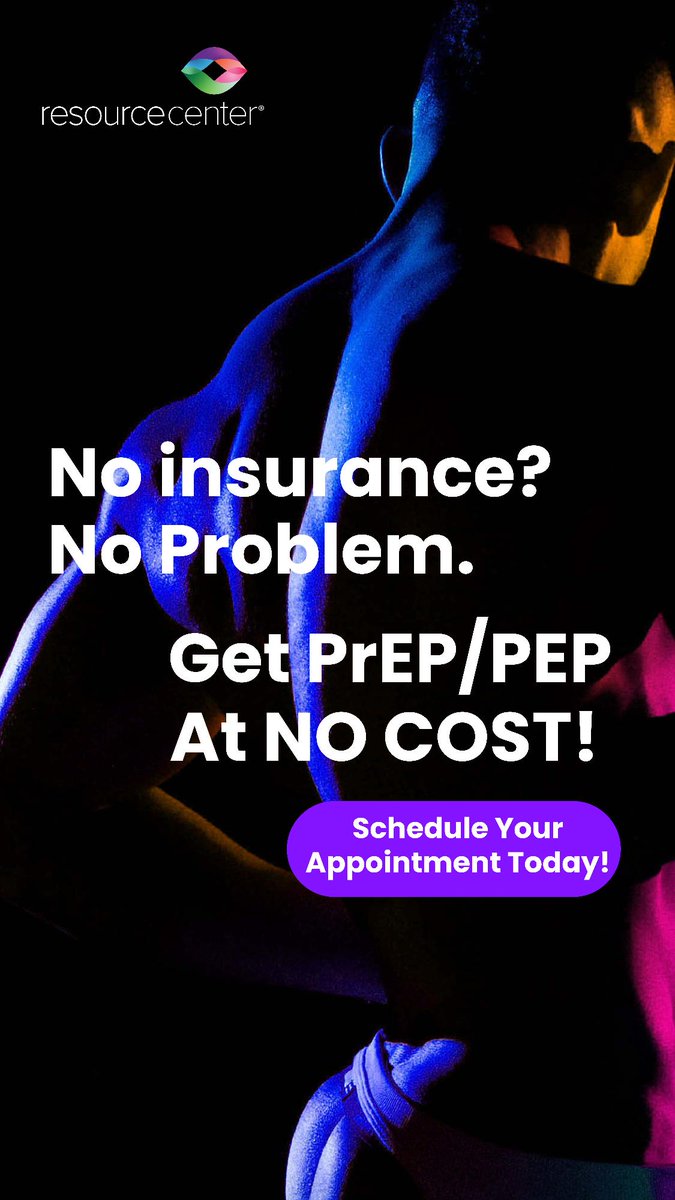 ResourceCtr's tweet photo. Pride is about taking care of yourself and your community. 🏳️‍🌈

No insurance? No problem. Resource Center offers PrEP and PEP services to help you stay protected and access the care you need.

Ready to get started? Schedule your appointment today.

👉 https://t.co/7WLQN7eB1u https://t.co/2MzT9DvApQ