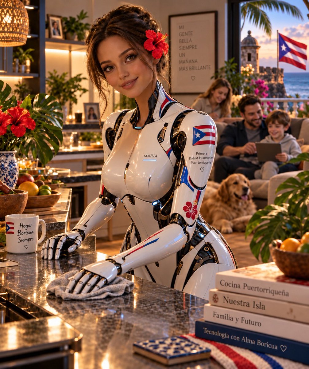 juan94068's tweet photo. Tesla’s Roadster unveiling got me thinking: What would the first female humanoid robot designed for Puerto Rico look like?

Using AI, I created María 🇵🇷🤖—smart, versatile, family-oriented and unmistakably Boricua.

The future begins with an idea. https://t.co/YzRFfLRCza