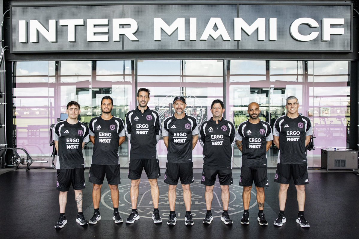 InterMiamiCF's tweet photo. Together for what’s next 🫡🩷🖤

Meet the new coaching staff leading the team alongside Cristian González.

🔗 https://t.co/8bZMerl78J https://t.co/skUXkB94Qw