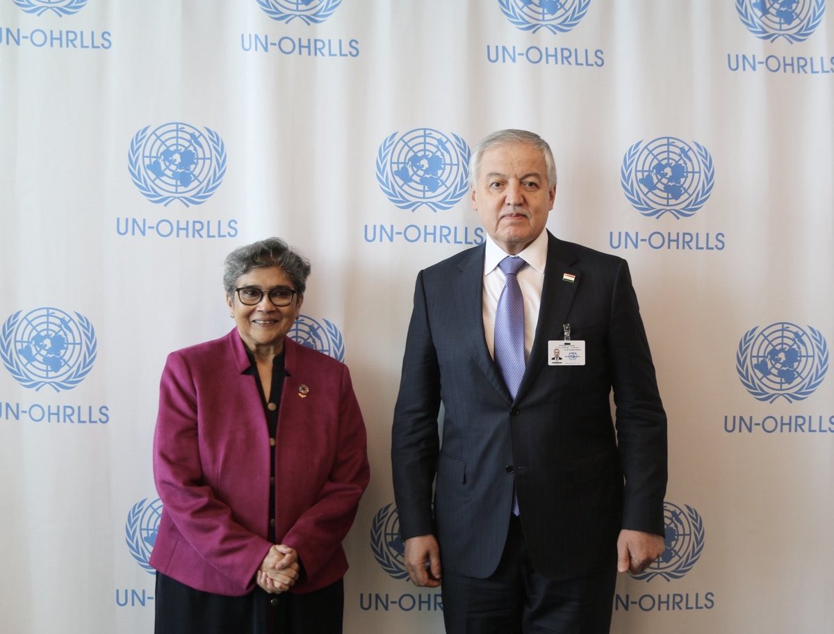 USG_OHRLLS's tweet photo. Pleased to meet Tajikistan 🇹🇯's FM Sirojiddin Muhriddin. We discussed issues of mutual interest, incl #APoA implementation &amp; regional developments. I thank Tajikistan for its support to @UNOHRLLS  &amp; look forward to working closely in my new role at @UNAMAnews. https://t.co/yBTr9tUZ0Y