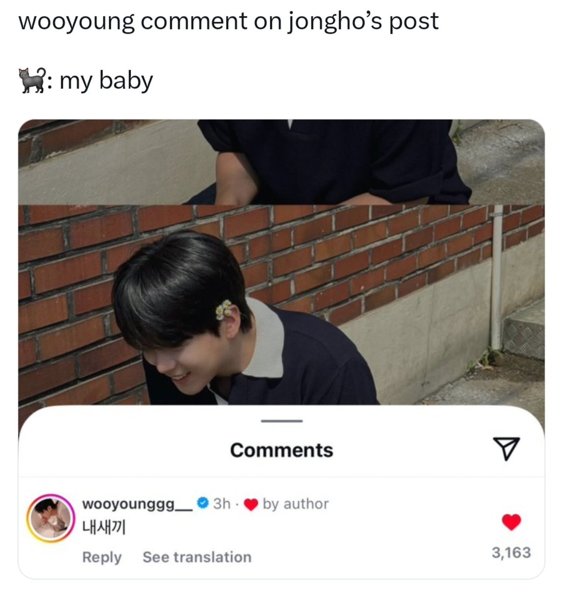 jhs_rev's tweet photo. wooyoung calling jongho ‘my baby’ like he’s not only one year older than him https://t.co/wOZBA2gppI