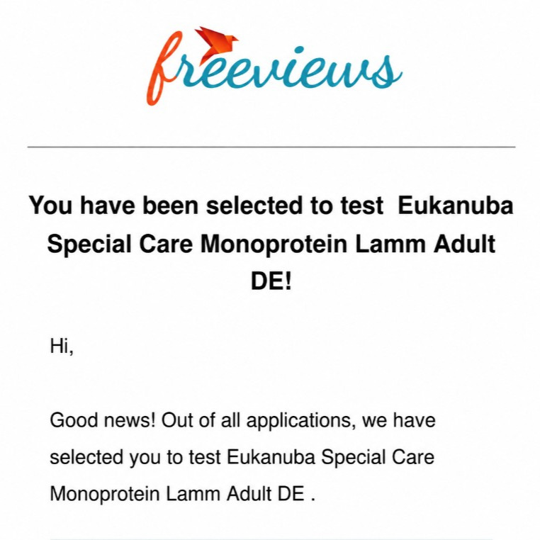 DelgadoHet98249's tweet photo. Unbezahlte Werbung/Produkttest: Ich freue mich sehr über meine erste Produkttest-Zusage! Mein Vierbeiner Fiete darf Eukanuba Special Care Monoprotein Lamm Adult testen. Jetzt warten wir gespannt auf das Paket und seine Reaktion. https://t.co/QIaiPN0AaR