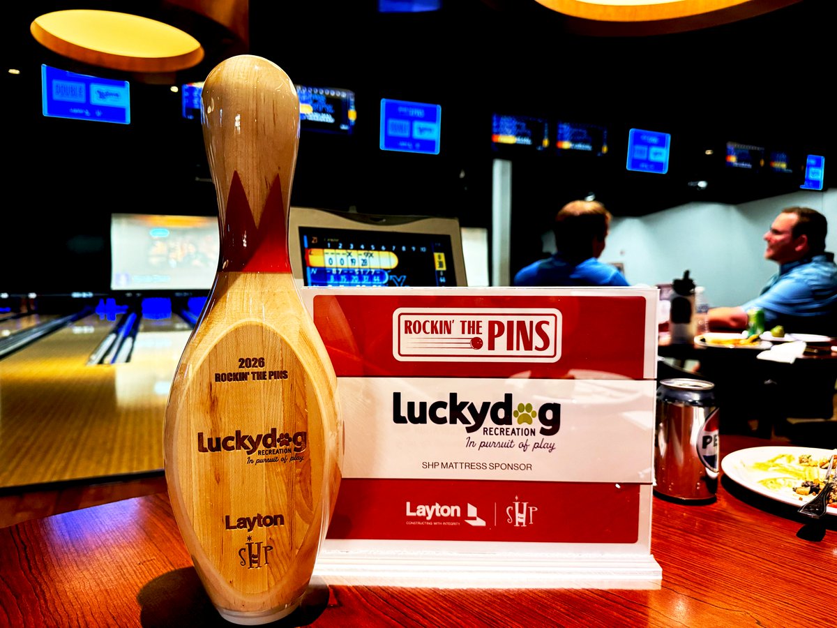 Luckydrec's tweet photo. 🎳 Rockin’ the Pins with @LaytonConstruct today!

Luckydog Recreation is proud to support @SHPbeds and its mission to make sure no kid sleeps on the floor.

Great cause. Great people. A little friendly competition. https://t.co/kdPdSZbwUm