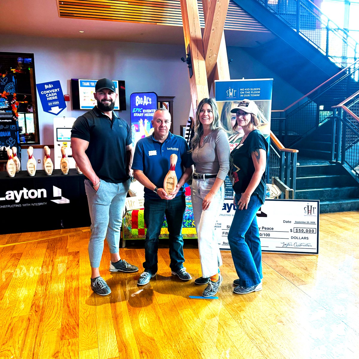 Luckydrec's tweet photo. 🎳 Rockin’ the Pins with @LaytonConstruct today!

Luckydog Recreation is proud to support @SHPbeds and its mission to make sure no kid sleeps on the floor.

Great cause. Great people. A little friendly competition. https://t.co/kdPdSZbwUm