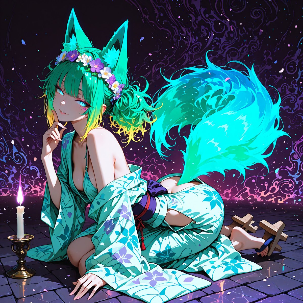 IrithiumStudios's tweet photo. Rainbow Kitsune https://t.co/em6kkgvzCp