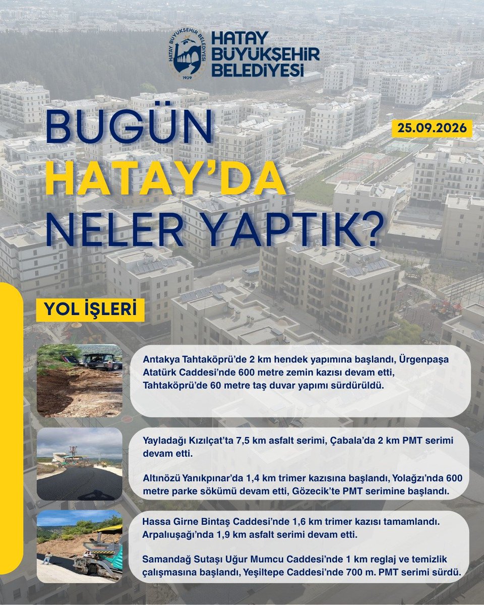 HatayBSB's tweet photo. Bugün Hatay'da neler yaptık?
🗓25.09.2026 https://t.co/XbiLC5553Q