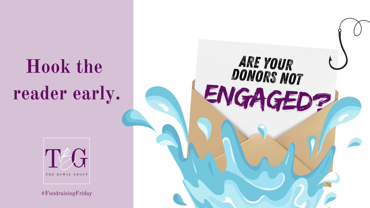 TheBowieGroup's tweet photo. What’s the goal of the opener?
To keep the donor reading.
That’s it – no filler.
A good opener persuades. A bad one loses donations.
#FundraisingFriday https://t.co/Fz5mEOpoKq