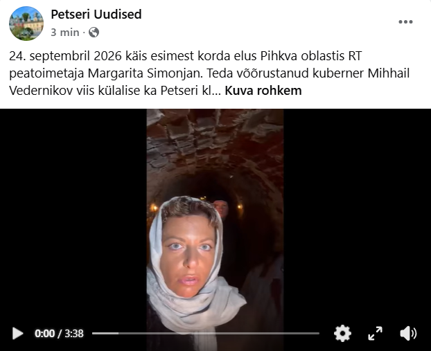 laiapea's tweet photo. Vaata aga vaata, @M_Simonyan käis Petseri kloostri katakombides: https://t.co/xnH1hNOosy #petseri #uudised https://t.co/aIGhXlZWx7