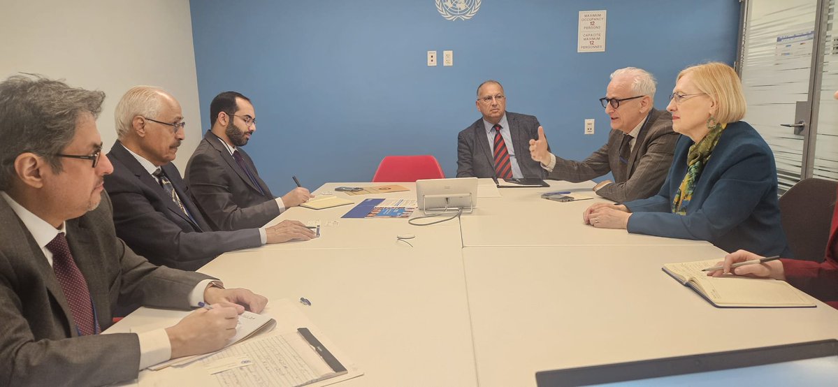 ElizabethSpehar's tweet photo. Valuable exchange with Dr. Abdulaziz Alwaisheg, Assistant Secretary-General for Political Affairs and Negotiations at the GCC @GCCSG on how PBPSO can deepen its partnership and support for the Gulf Cooperation Council. #UNGA https://t.co/JHyz2sK387