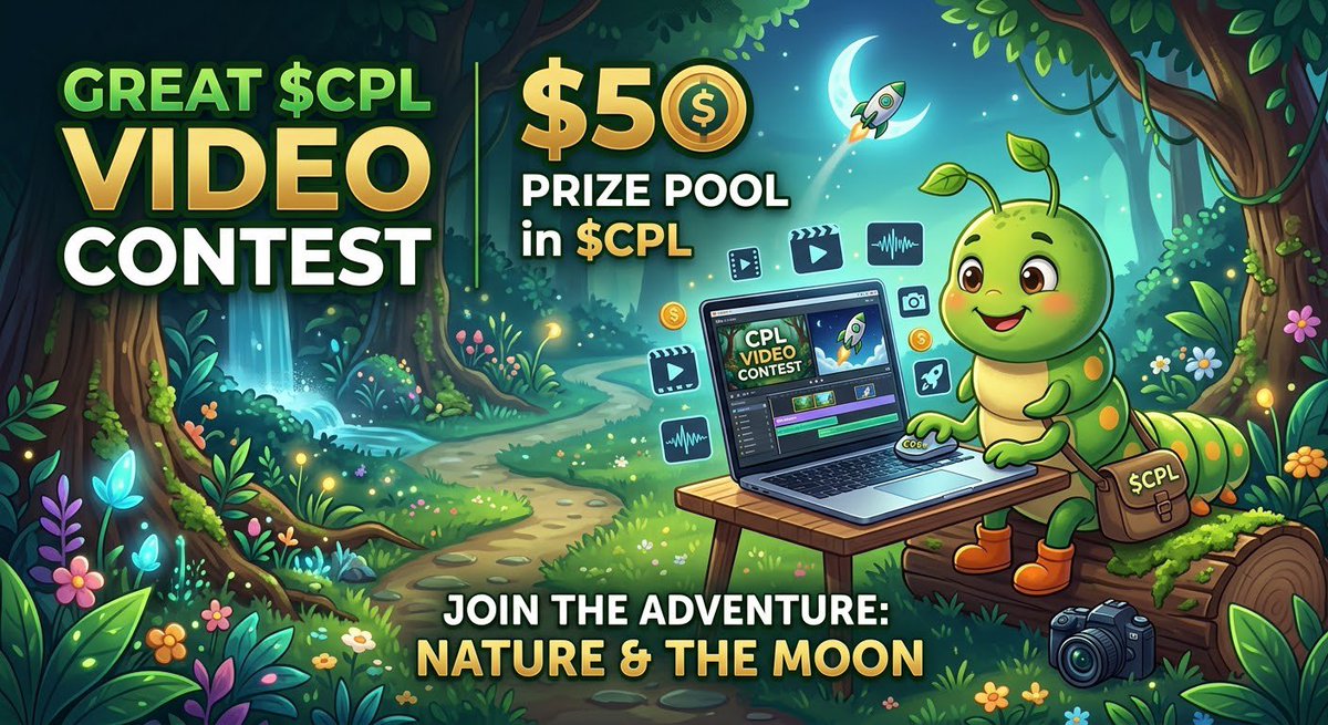 TONICASHWORLD's tweet photo. 🌕 GREAT $CPL VIDEO CONTEST 🌿

​Show us your skills! Your mission: illustrate how Caterpillar CPL protects nature while reaching for the moon. 🚀

​💰 50 $CPL up for grabs for the TOP 3!
🥇 1st place: $25 in $CPL
🥈 2nd place: $15 in $CPL
🥉 3rd place: $10 in $CPL
​🎁 Bonus: A bag of free $CPL tokens for ALL participants!

​📋 How to enter:
1️⃣ Create a 1 to 2-minute video on the theme: Caterpillar CPL protects nature and goes to the moon.
2️⃣ Post your video directly in reply to this tweet along with your BSC wallet address.
3️⃣ Like & Retweet this post.

​⏰ End of contest: Saturday, October 3, 2026 at 8:00 PM

​The top 3 videos will be featured on our official channels (TikTok, YouTube, X). Get editing! 🎬👇

​#BSC #Crypto #CaterpillarCPL $CPL #CryptoContest #Giveaway