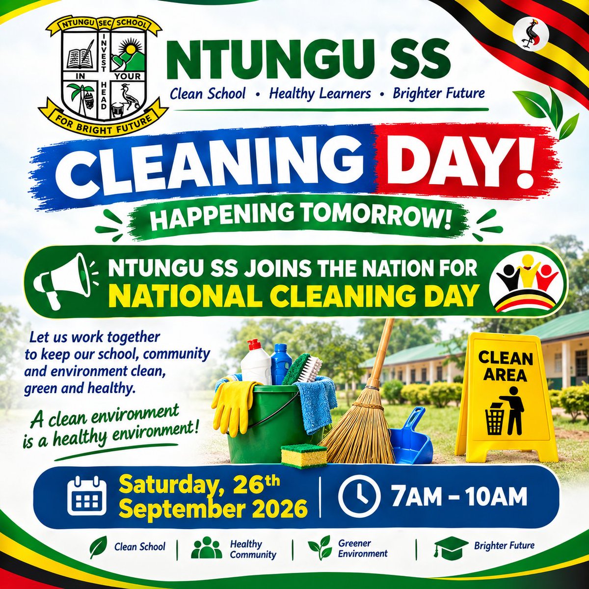 NtunguSS's tweet photo. @NtunguSS joins the nation tomorrow for national cleaning day https://t.co/K2wJUW0p22