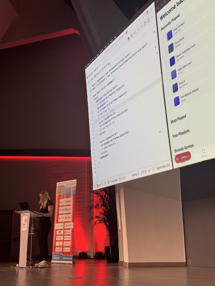 millicode_'s tweet photo. Such a great talk by @aurorascharff on what RSCs can do in Next.js! 👏 @ReactAlicante #reactAlicante https://t.co/pLJGb3UVpU
