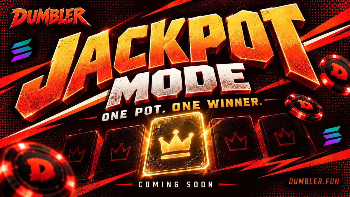 dumbleroff's tweet photo. Jackpot Mode is coming to https://t.co/i39O0LBm8I.

One pot. One winner. Every entry is a shot at the whole thing.

Get in before launch:
https://t.co/HJOSCrlx6x https://t.co/dBOwnhAlIT