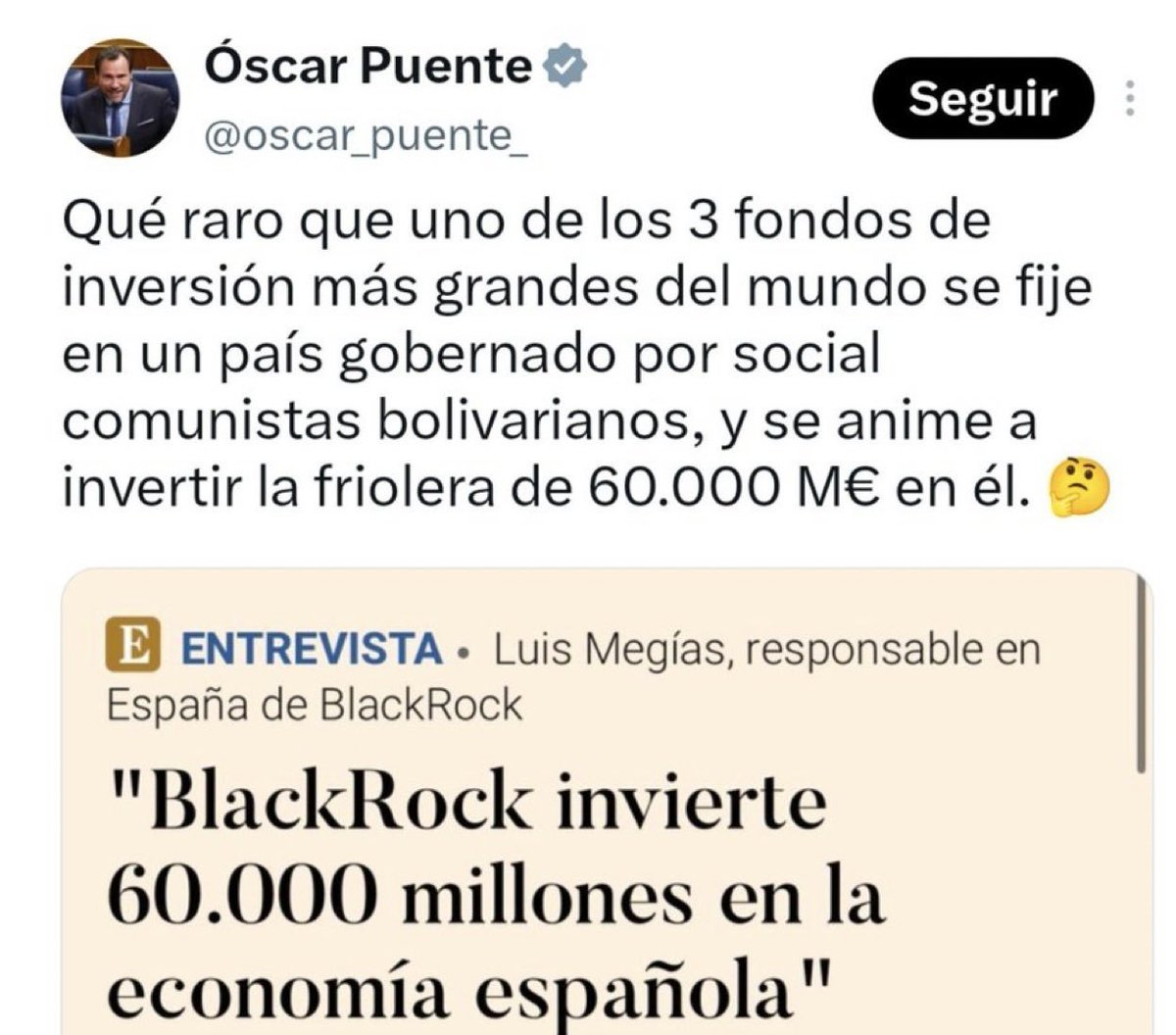 M_hierbasduLces's tweet photo. El PSOE de Madrid y Oscar Puente presumiendo hace 3 años  por la llegada de uno de los grandes fondos de inversión, también llamados fondos buitre, a España https://t.co/8VEKIMDO66