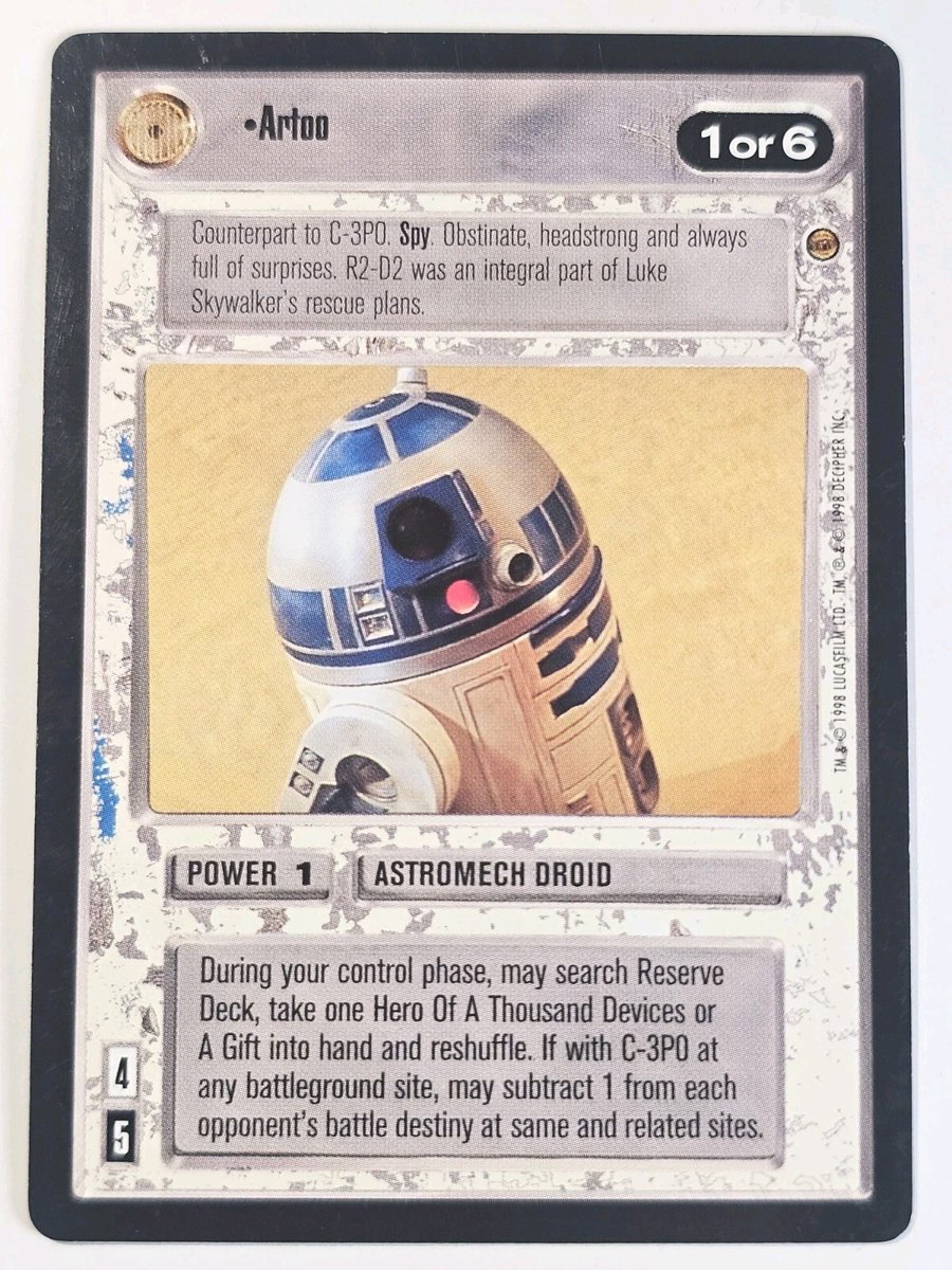 jadesfirecomics's tweet photo. Star Wars Decipher CCG Jabbas Palace Card Artoo SWCCG - We Combine Shipping  https://t.co/hJGovTdpAi #STARWARS #SWCCG #CCG #STARWARSDECIPHER #CCGSALE https://t.co/xsS5lfpXCM