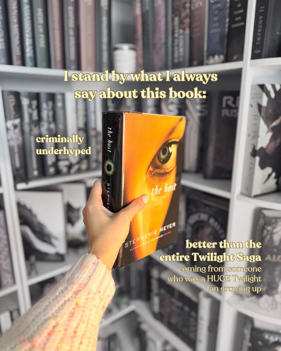 TaliaLorah's tweet photo. If you loved Stephenie Meyer’s The Host, we should be friends. I reread it countless times in high school and college, and it quickly surpassed my Twilight rereads. Hot take: I prefer it to the Twilight Saga. https://t.co/CEy4qqk1rP