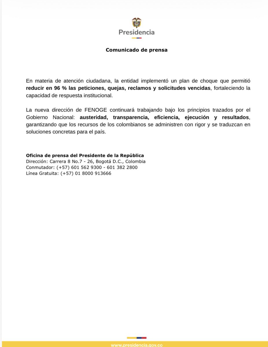 infopresidencia's tweet photo. Por instrucción del presidente Abelardo De La Espriella, FENOGE fortalece la austeridad, el control de los recursos y la eficiencia en su gestión. https://t.co/FCFzVOmfZA