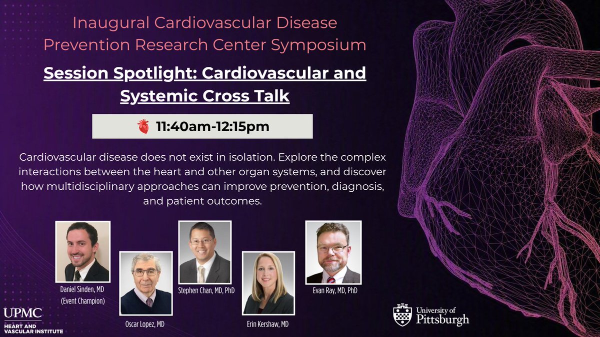 HviUpmc's tweet photo. 1 Day Left! Register Now for the Inaugural Cardiovascular Disease Prevention Research Center Symposium! #MultidisciplinaryCare #CVPrev2026 #UPMC #UPitt #HealthEquity https://t.co/inVAz7dzEI