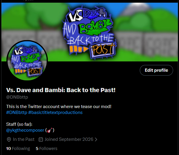 ykgthecomposer's tweet photo. Back to the Past has an Twitter account now ok?
@DNBbttp 

#daveandbambi #daveandbambitwt #dnbtwt #daveandbambimods #dnbmods #fridaynightfunkin #fnfmods https://t.co/lptYQDHTZY