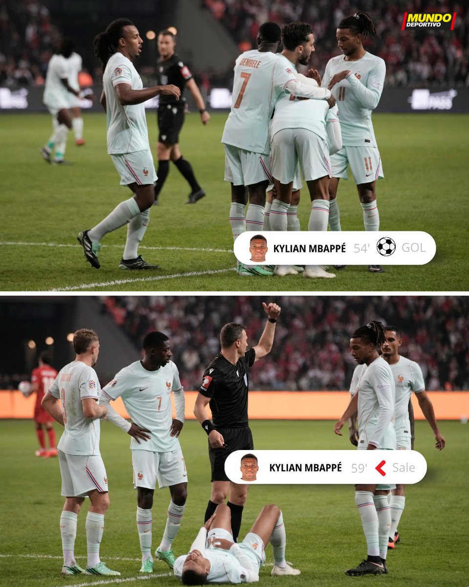 mundodeportivo's tweet photo. ❌ Mbappé se retira lesionado tras marcar https://t.co/xWcIgkTdCz