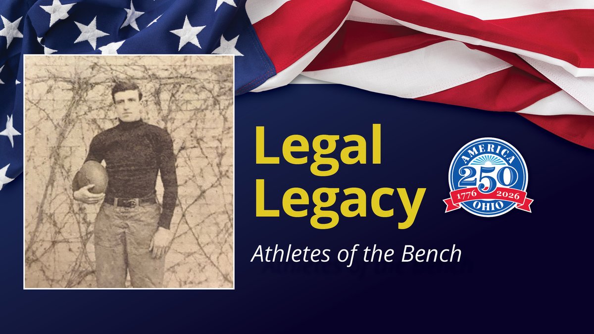 OHSupremeCourt's tweet photo. Before they donned robes, some Supreme Court of Ohio justices first suited up as college athletes. 
Learn about the justices who were star athletes before their standout legal careers🏅 https://t.co/kFdjzf63T2 https://t.co/8DjTdOFqqP