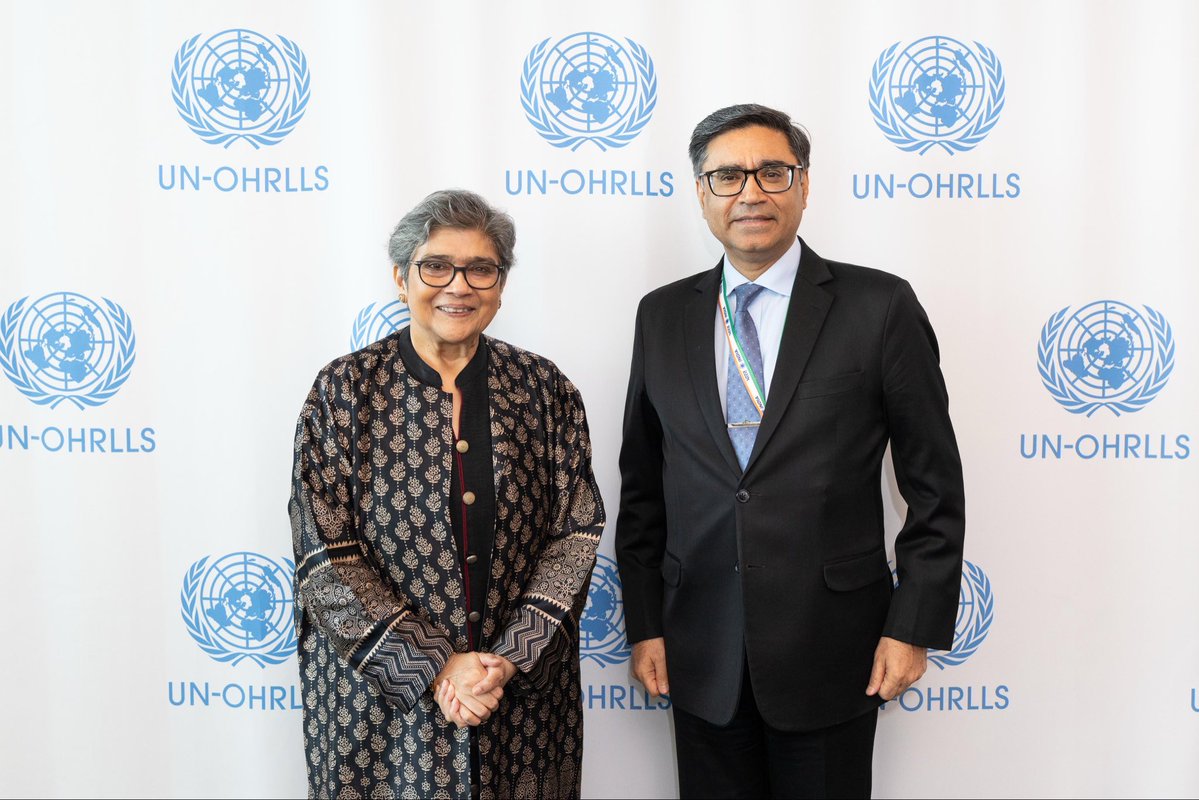 USGRabab_UN's tweet photo. Pleasure to meet 🇮🇳’s Foreign Sec @VikramMisri. Expressed deep appreciation for India’s steadfast support to @UNOHRLLS +vulnerable countries incl as GOF of #LLDCs co-chair. I look forward to 🇮🇳’s continued support & engagement as I prepare to take up my new role with @UNAMAnews. https://t.co/fVuIOgKIsc