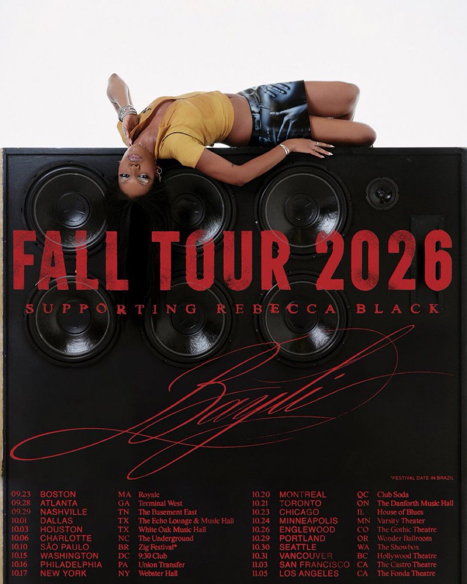 PopCraveFR's tweet photo. Bayli rejoindra Rebecca Black pour sa tournée « Exhibitionism Tour » cet automne. https://t.co/9m0MStUNfk