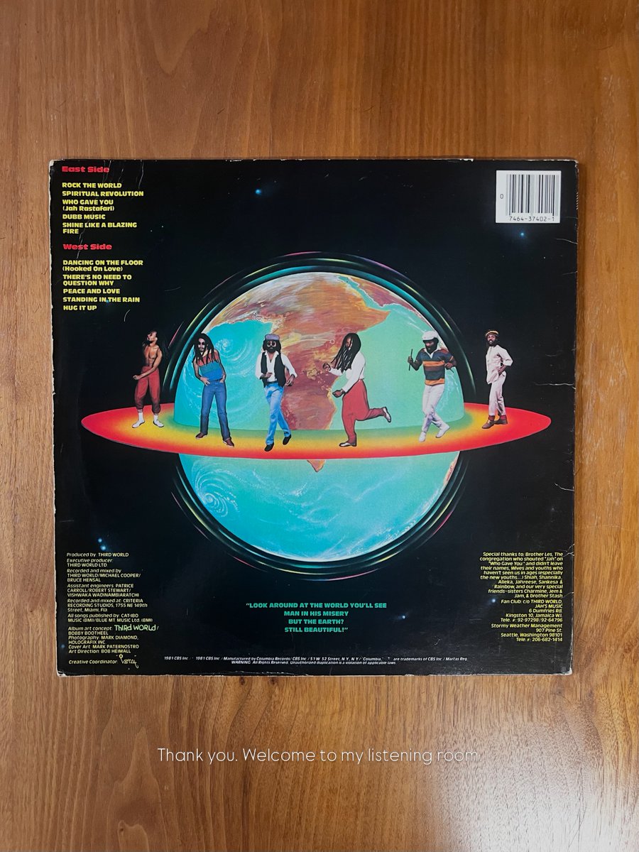 HedyReary's tweet photo. Welcome to my listening room: “Dancing on the Floor” by Third World, released in 1993. https://t.co/88JVL11847