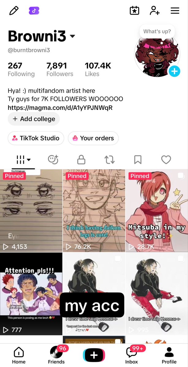 br_0wni3's tweet photo. Guys if yall see this person this is NOT me 😭✌️my account is the second photo #arttheft https://t.co/HB9SOMtQaq