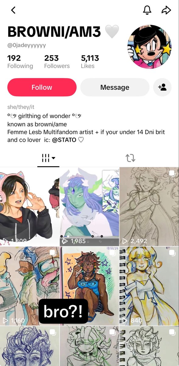 br_0wni3's tweet photo. Guys if yall see this person this is NOT me 😭✌️my account is the second photo #arttheft https://t.co/HB9SOMtQaq