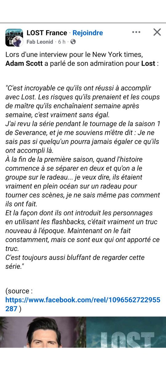 SmallThingsFr's tweet photo. Adam Scott à propos de #LOST

La meilleure façon de critiquer une série est de ne parler no des défauts ni des qualités mais de miser sur ce qu'elle a apporté et comment elle l'a fait https://t.co/C291JeDW76