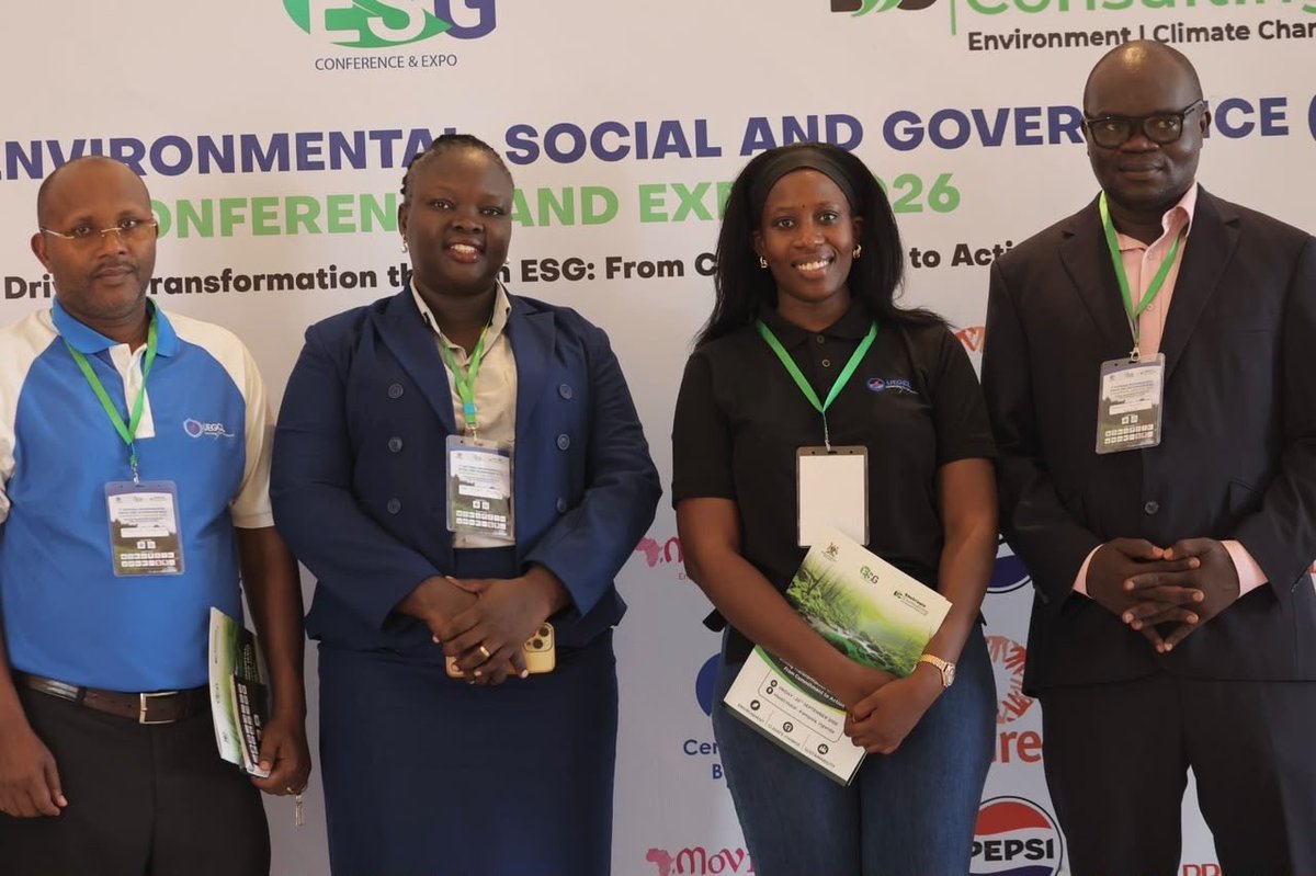 UegclOfficial's tweet photo. Today, UEGCL joined stakeholders at the 1st National Environmental, Social and Governance (ESG) Conference & Expo 2026, held under the theme, “Driving Transformation through ESG: From Commitment to Action.”

Led by Dr. Eng. Mary Akurut, CSHEQ, the HSEQ team participated in discussions on advancing ESG practices and driving sustainable development across the energy sector. 

#GenetatingForGenerations #ESG