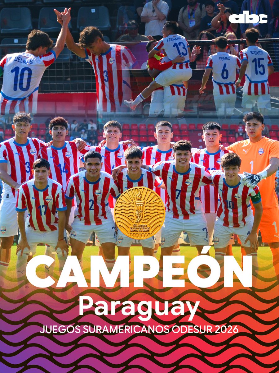 ABCDeportes's tweet photo. OOOOOOROOOOOO PAAAARAAA PAAAARAAAGUAAAAAAAAY🥇🥇

✔Nuevamente Paraguay conquista la presea dorada en Odesur tras derrotar en penales a Argentina en la final.

¡FELICIDADES MUCHACHOS! https://t.co/Ut5POAIYn6