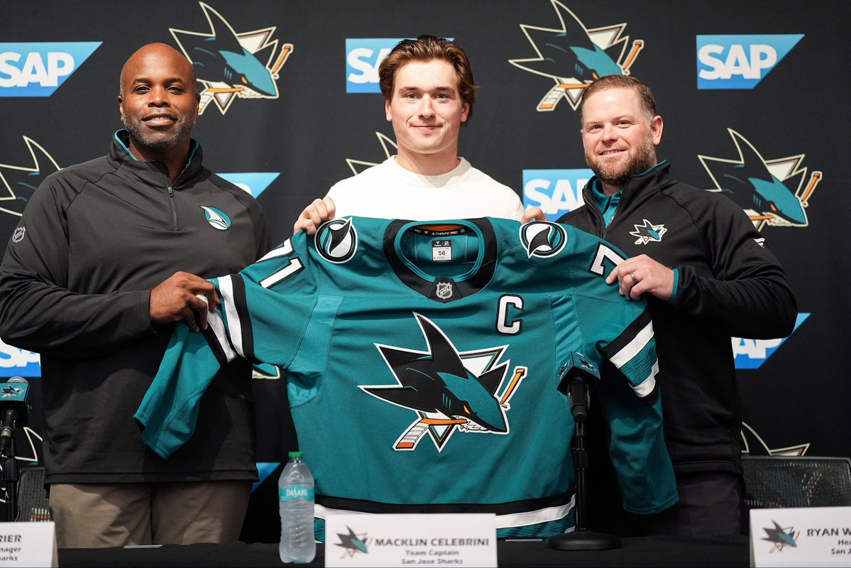 SanJoseSharks's tweet photo. Captain Celebrini 🫡 https://t.co/pgaXYmPxyq