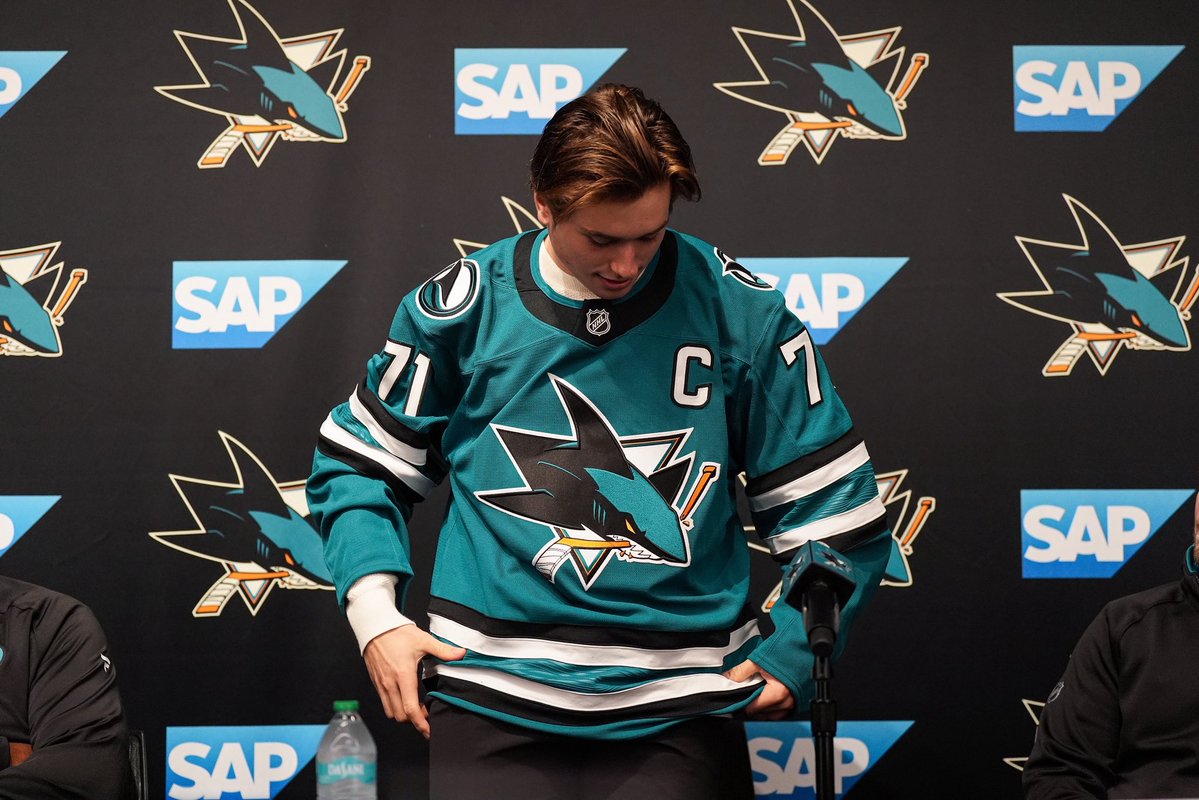 SanJoseSharks's tweet photo. Captain Celebrini 🫡 https://t.co/pgaXYmPxyq