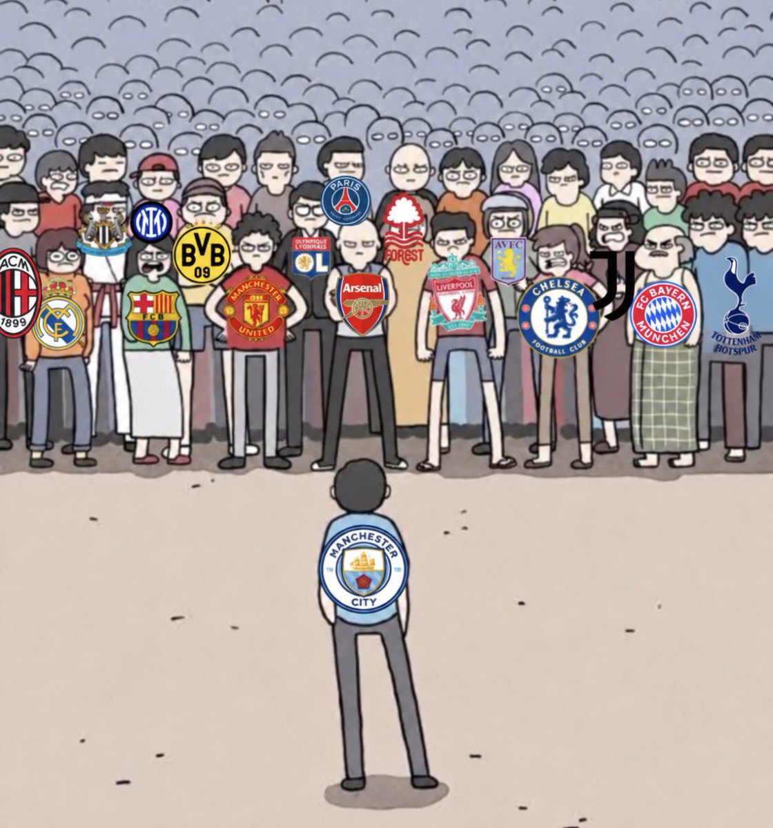 Goldco69's tweet photo. Manchester City against the world https://t.co/LQpYxDLlus