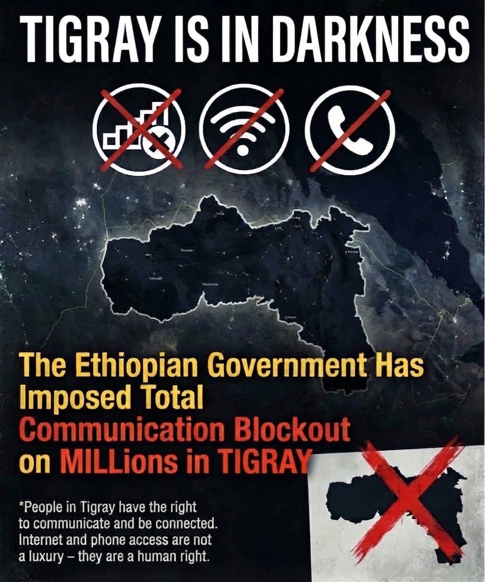 aelafM_'s tweet photo. To @UN, @hrw, @amnesty, @accessnow, and the international community:
Please speak up for the people of Tigray.
๐จ End the communications blackout.
๐ Restore phone services.
๐ Restore internet access.
Silence must not become the new normal.
#Tigray #KeepTigrayConnected https://t.co/HpMU0ttGS4