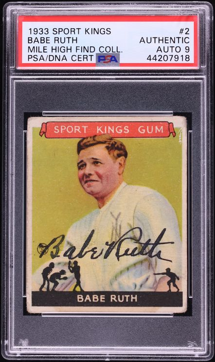 CardsBoulevard's tweet photo. This Babe Ruth auto went for almost $1,000,000 🤯

A 1933 Sport Kings Babe Ruth Auto PSA Auth/Auto 9 sold for $990,000. https://t.co/ngGSKtSGtD