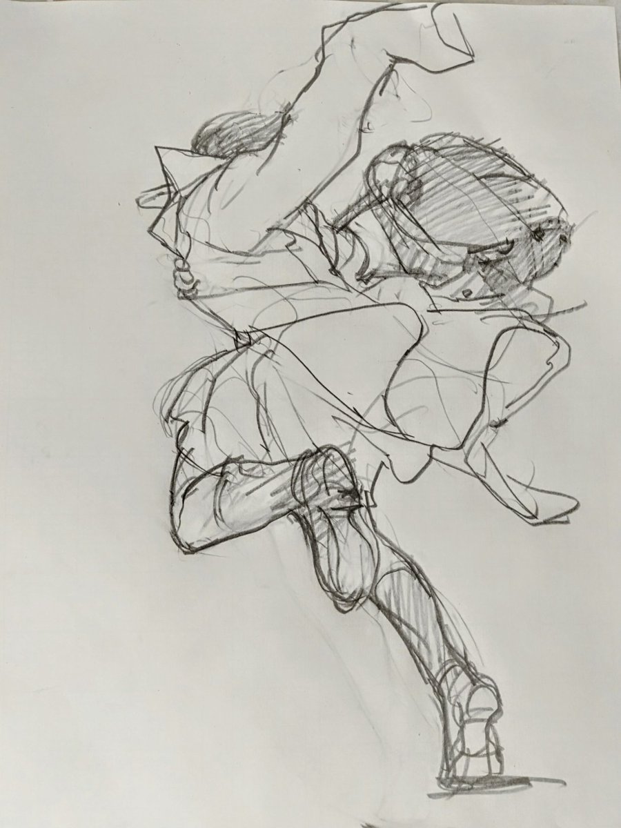 sim_kyrm's tweet photo. 躍動感を出すには？
実は先輩にすごい仕込まれたのですが、いくつかポイントはあるのだけど、どう説明したらよいのか…風を捕まえるようなものなのかな？絵を描くのではなく、描いてる自分自身がモチーフの周りの空気になって、一緒に走ってる感じ…。
わけわかりませんね。私、理論で生きてないので。 https://t.co/k8RxdjaZSz