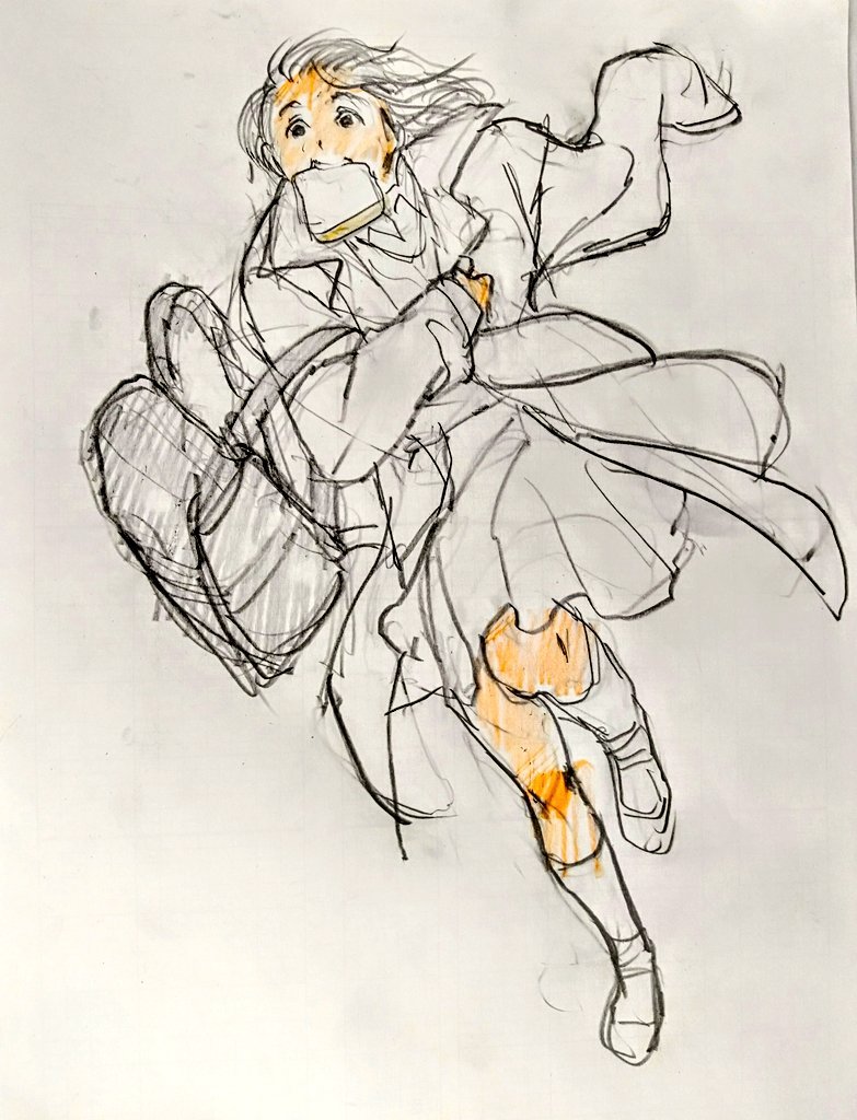 sim_kyrm's tweet photo. 躍動感を出すには？
実は先輩にすごい仕込まれたのですが、いくつかポイントはあるのだけど、どう説明したらよいのか…風を捕まえるようなものなのかな？絵を描くのではなく、描いてる自分自身がモチーフの周りの空気になって、一緒に走ってる感じ…。
わけわかりませんね。私、理論で生きてないので。 https://t.co/k8RxdjaZSz