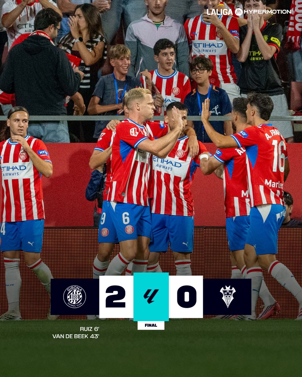 LaLiga2's tweet photo. FINAL #GironaAlbaceteBP 2-0

✅ ¡El @GironaFC se hace fuerte en casa! 

#LALIGAHYPERMOTION https://t.co/i9XaRf53ly