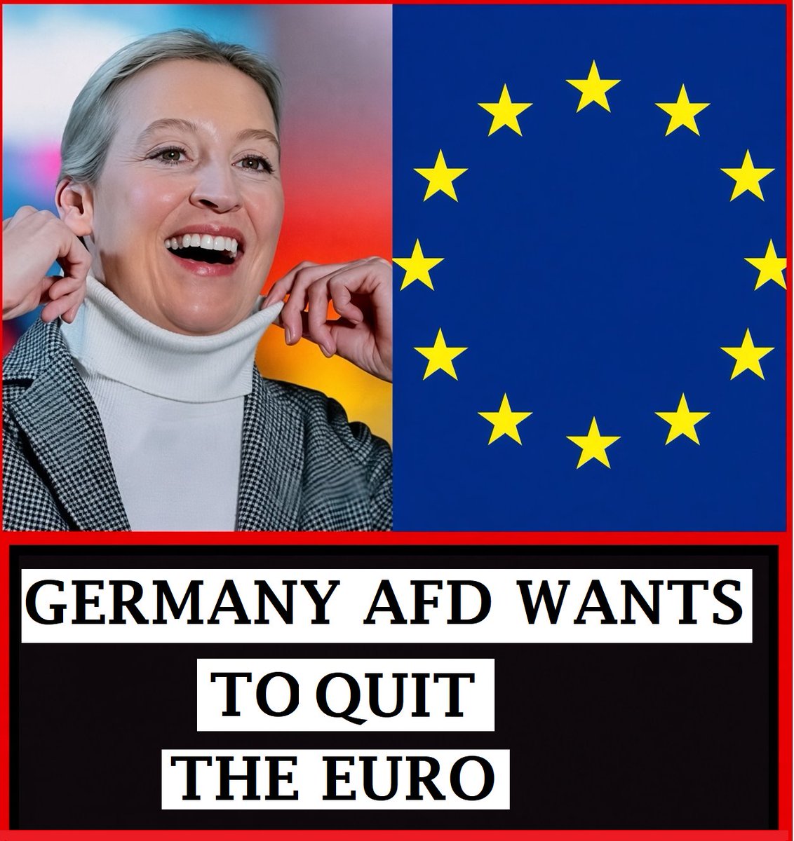 ScaryEurope's tweet photo. JUST IN⚡️AfD Calls for Major Shift in Germany’s EU Policy
Germany’s Alternative for Germany (AfD) has advocated replacing the euro with a national currency.
Stricter deportation policies and closer energy relations with Russia proposals that would represent a significant change in Germany’s current European and foreign-policy approach.