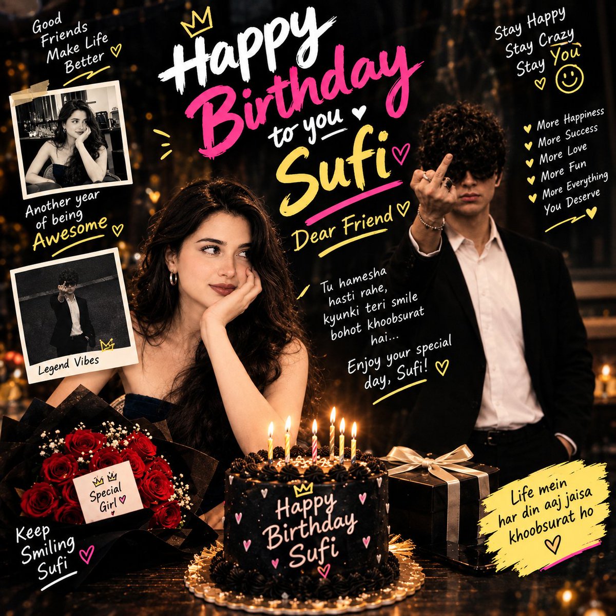 CHUPKRBKL6ke's tweet photo. Happy Birthday, Sofi! 🎂❤️
Dua hai har khushi tere kadmon mein aaye
Teri har subah ek nayi muskaan laaye. ✨
Rab tujhe hamesha khush aur mehfooz rakhe
Happy Birthday dear friend Sofi, Allah tumhari har dua qubool kare 🤲❤️🎂
@Idon8gaf https://t.co/7J7Zjlk6RW